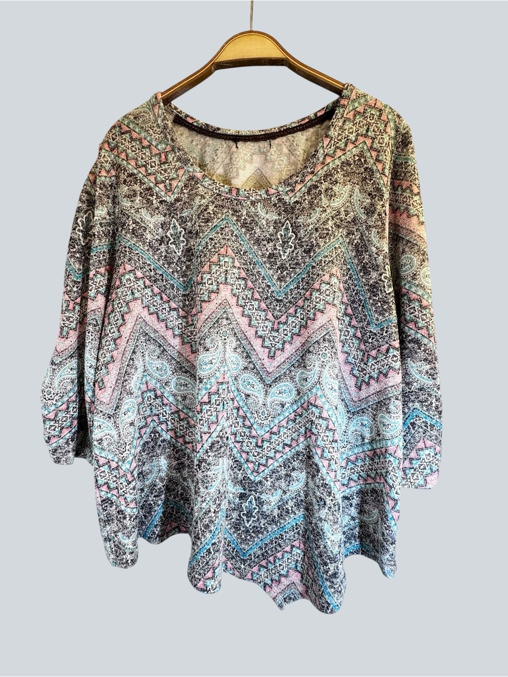 Women’s Boho Chevron Paisley Tunic Top Size 2X